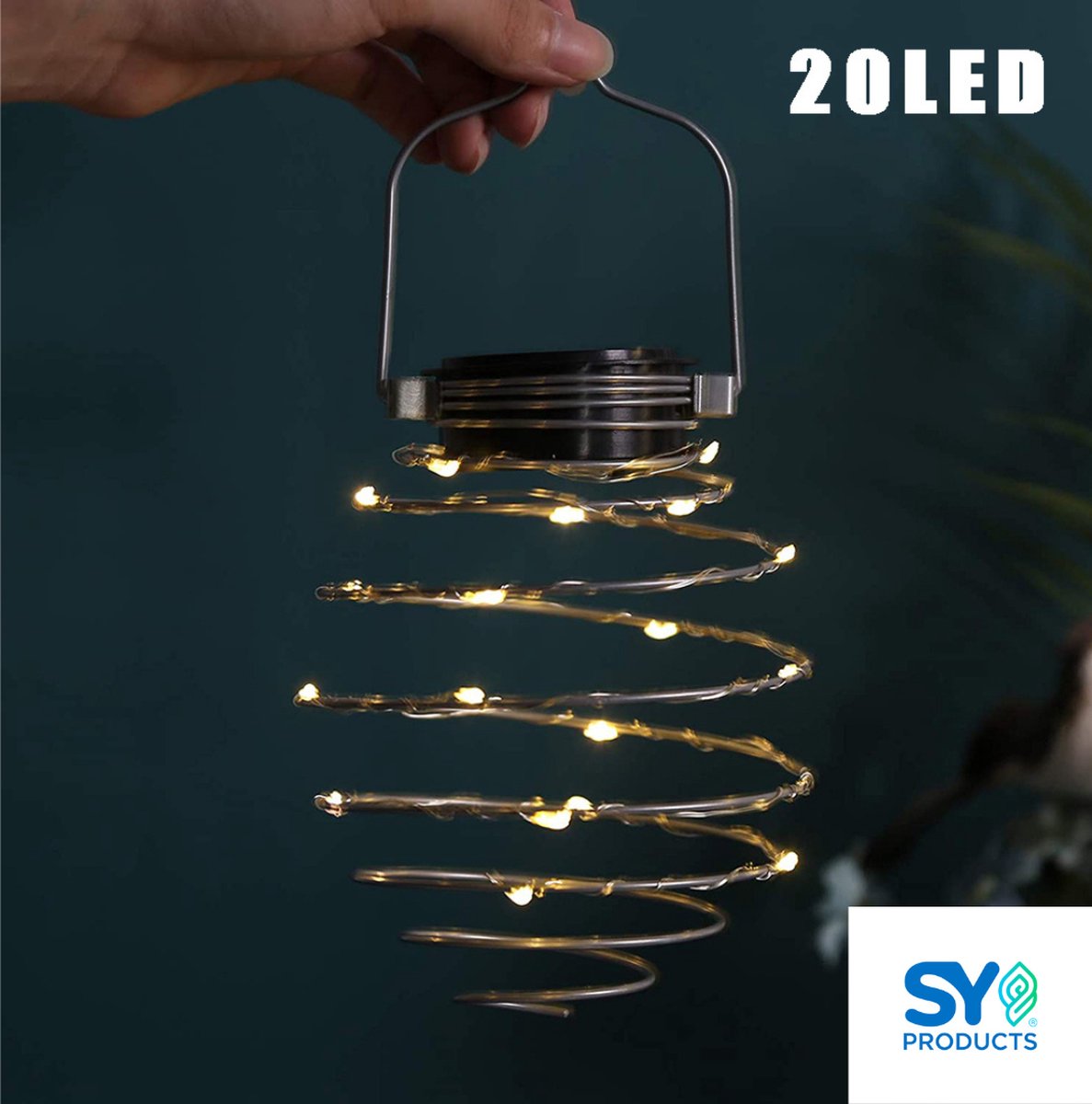 SYproducts- Spiraal Sfeerverlichting-Set van 3- Solar buiten verlichting- Tuin verlichting op Zonne- energie- Spiraalverlichting op zonne-energie