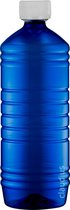 Lege Plastic Fles 1 Liter Blauw - met verzegeldop - set van 10 stuks - navulbaar - leeg