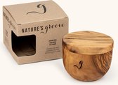 NATURE'S groove® Bol à raser de luxe en bois d'olivier - 10cm Ø - Durable - Bol de rasage