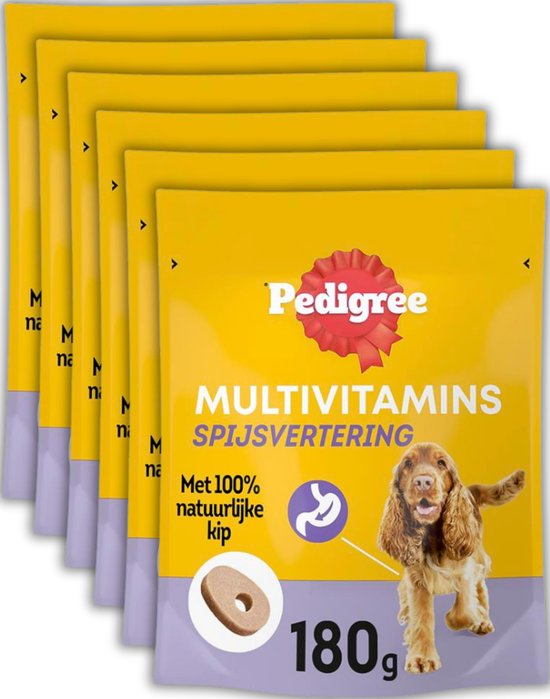 Pedigree Supplementen Hond - Multivitamines Spijsvertering - 6x180g