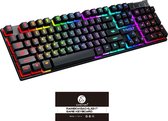 Edmondo Gaming Mechanical Feel Keyboard - Clavier mécanique - Siècle des Lumières LED RGB - Filaire - QWERTY - Ordinateur - Zwart