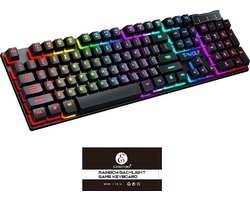 Edmondo Gaming Mechanische Gevoel Toetsenbord - Mechanical Keyboard - LED RGB Verlichting - Bedraad - QWERTY - Computer - Zwart