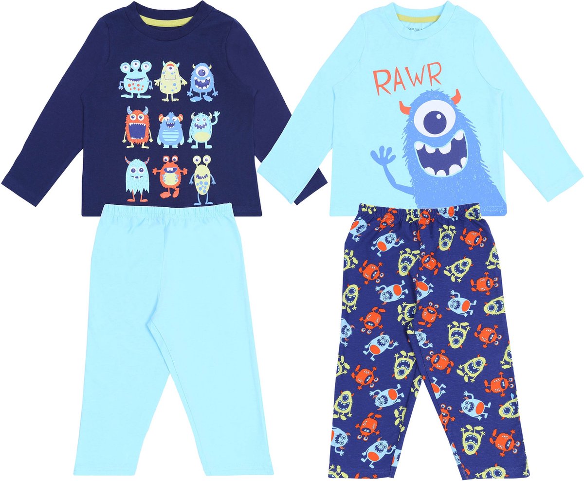 2 x pyjama blauw monster