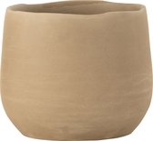 J-Line bloempot Effen - keramiek - beige - medium - 2 stuks