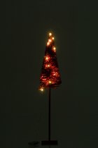 J-Line Kerstboom - kunststof - rood - medium - 78 cm - LED lichtjes - kerstversiering voor binnen