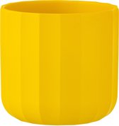 J-Line bloempot Summer - keramiek - geel - medium - 2 stuks