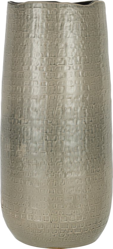 J-Line Vase Motifs Ceramique Gris Clair Large