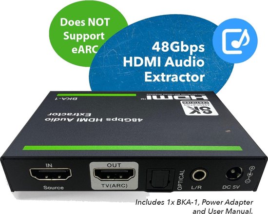 8K EARC Audio Extractor & Converter - 8K@60Hz 4K@144Hz With Optical/Coaxial Output For PS5, Xbox & Soundbars