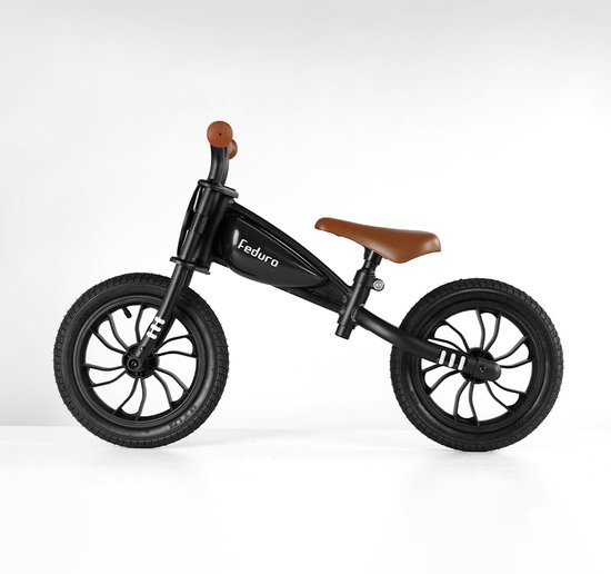 Qplay Feduro Loopfiets 12 inch - Kinderfiets - Zwart