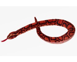 foto van Cornelissen Knuffeldier Regenboog Boa slang - zachte pluche stof - premium knuffels - rood - 100 cm