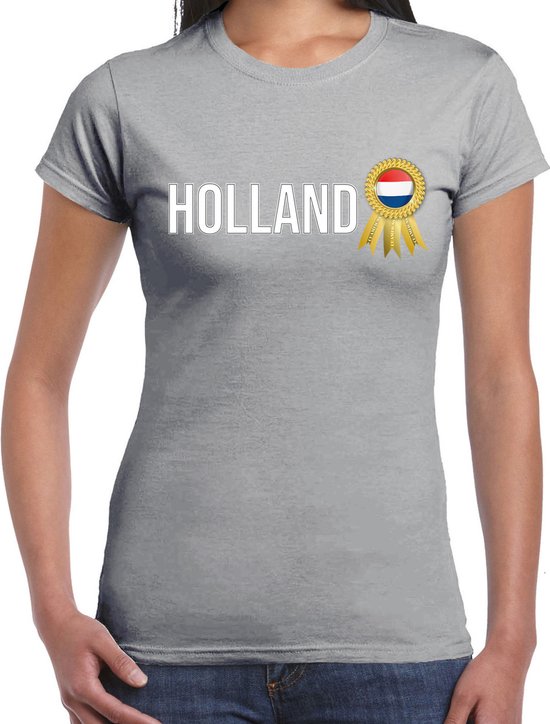 Foto: Bellatio decorations verkleed shirt dames holland grijs supporter themafeest nederland xs