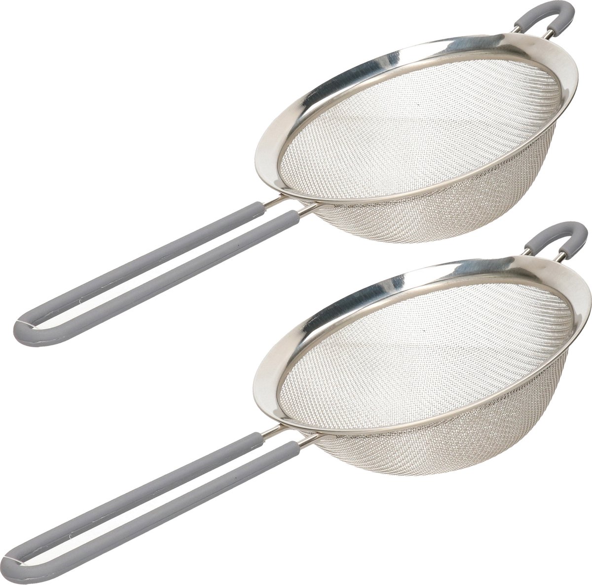 Set van 2x RVS zeven/vergieten met handvat - dia 35 en 37 cm - keuken artikelen