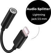 WiseQ - Audio Splitter - Lightning naar 3.5MM Jack - Compatibel met iPhone en iPad - Hoogwaardige Audio Jack Splitter - Zwart