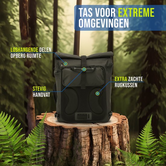 Fietstas - Rugzak/Schoudertas/Fietstas - 28 Ltr - Waterdicht - Zwart - Enkele Fietstas Voor Alle Fietsen - Fietstassen Voor Electrische Fietsen - Extra Rugkussens - Kylians van Fietstas — afbeelding 4