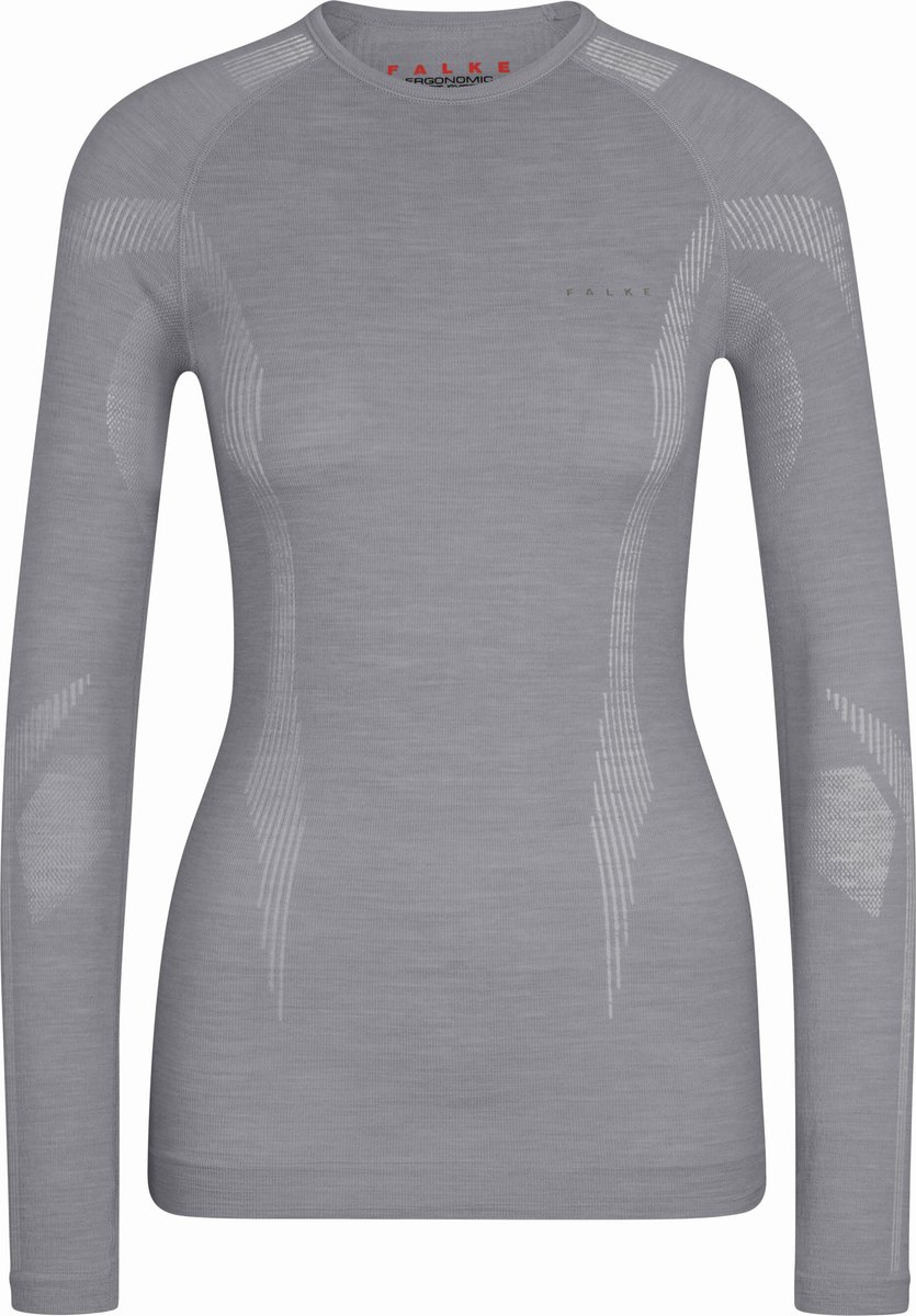FALKE wool-tech longsleeve sneldrogend wol functioneel functioneel shirt met lange mouwen dames grijs - maat s afbeelding