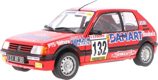 Peugeot 205 GTI 1.6 Solido 1:18 1986 François Delecour / Anne-Chantal Pauwels S1801717 Rallye