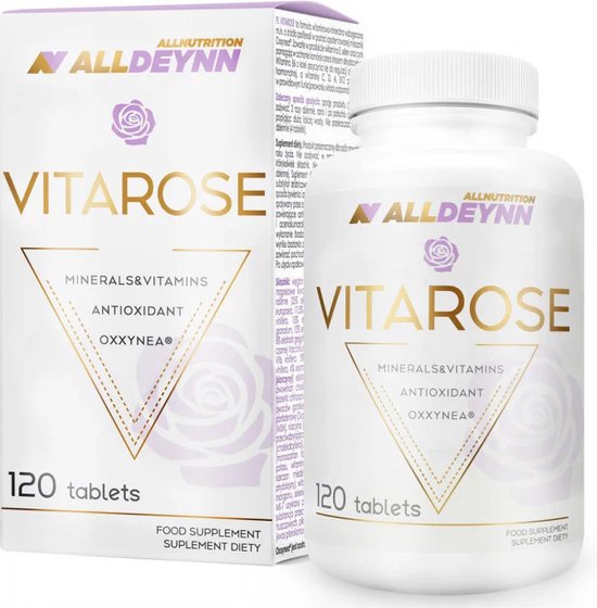 Foto: Alldeynn vitarose tabletten mineralen en vitamines 120 stuks ondersteuning gezondheid schoonheid enzymen energie weerstand werking spieren hersenen gezonde botten nutriworld