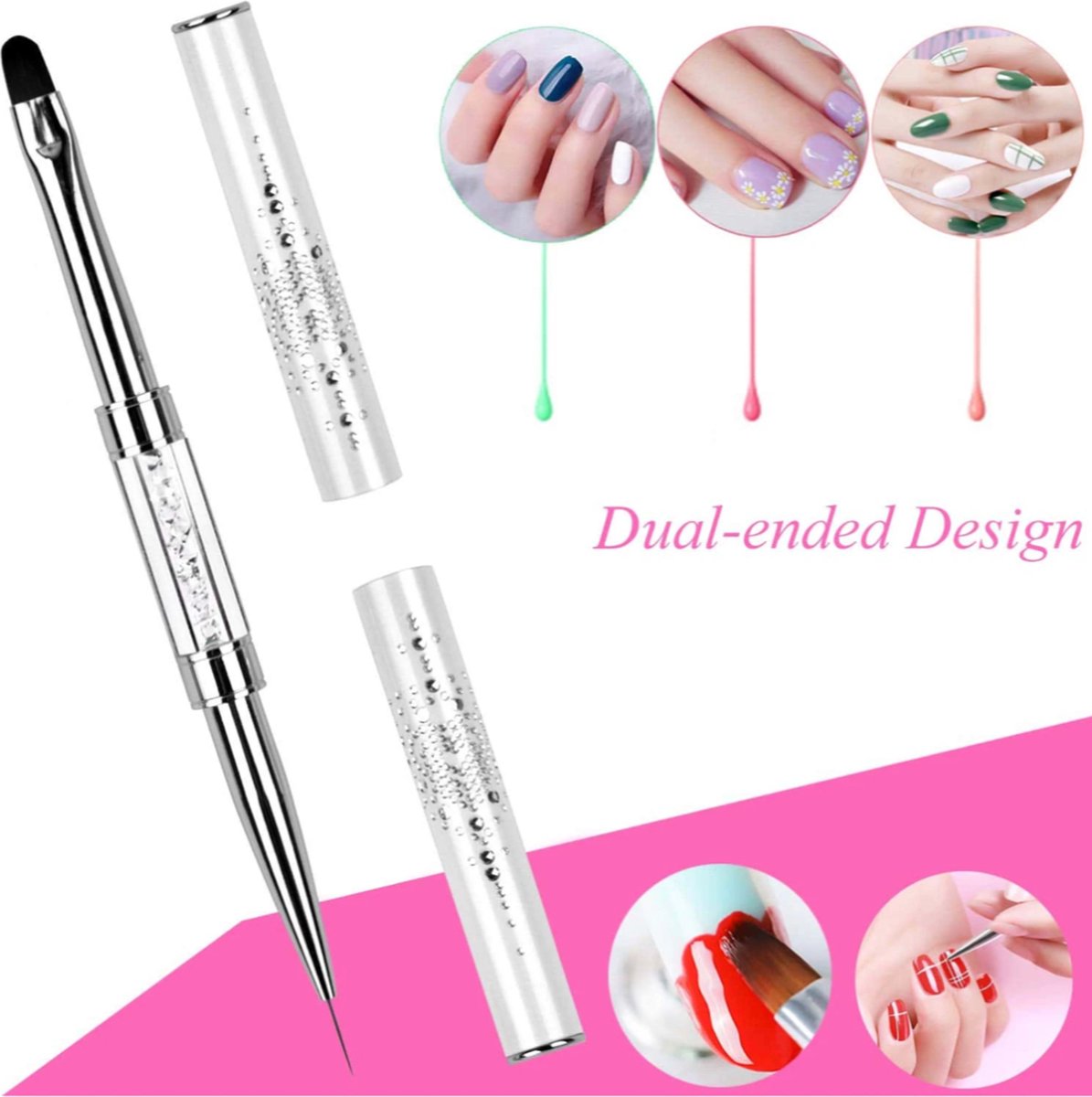 Goedkoopste GUAPÀ® Gel Penseel Zilver | Polygel Penseel | Nagel Penselen | Nail Art penselen | Nail Brush | Nepnagels | Gellak | Gelnagels | Builder Gel | 1 x Gel Penseel Zilver