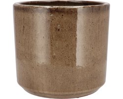 DK Design Bloempot model Brown Glaze - taupe - D21 x H24 cm - glanzend
