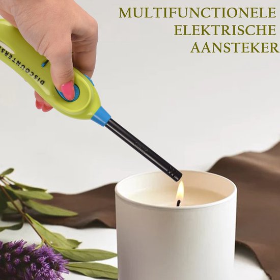 Barbecue Aanstekers met Kinderbescherming/Kinderslot, Gasaanstekers Navulbaar Lang - 26 cm, Voor Barbecue, Kaarsen & Kamperen, Blauw
