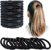 Fako Fashion® - Nœuds pour cheveux tressés avec perle - Nœuds pour cheveux épais à porter en bracelet - Élastique Cheveux 2 en 1 - 10 pièces - Zwart