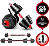 Venom Sports Verstelbare Dumbbell Set tot 10kg - Halterset – 2-in-1 Gewichten – Home Gym - Krachttraining – Rood