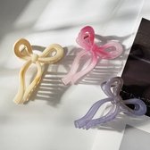 3 Stuks - Boogvormige Haarclip - Lintvormige Haarclip - Clip-On Haarclip Voor Vrouwen En Tieners - Lintvormige Knot Haarclip - Grote Haarclip - Luxe Haarclip - Elegant Cadeau - Moederdag - Verjaardag - Valentijnsdag - Roze - Lila - Lichtbruine Kleur
