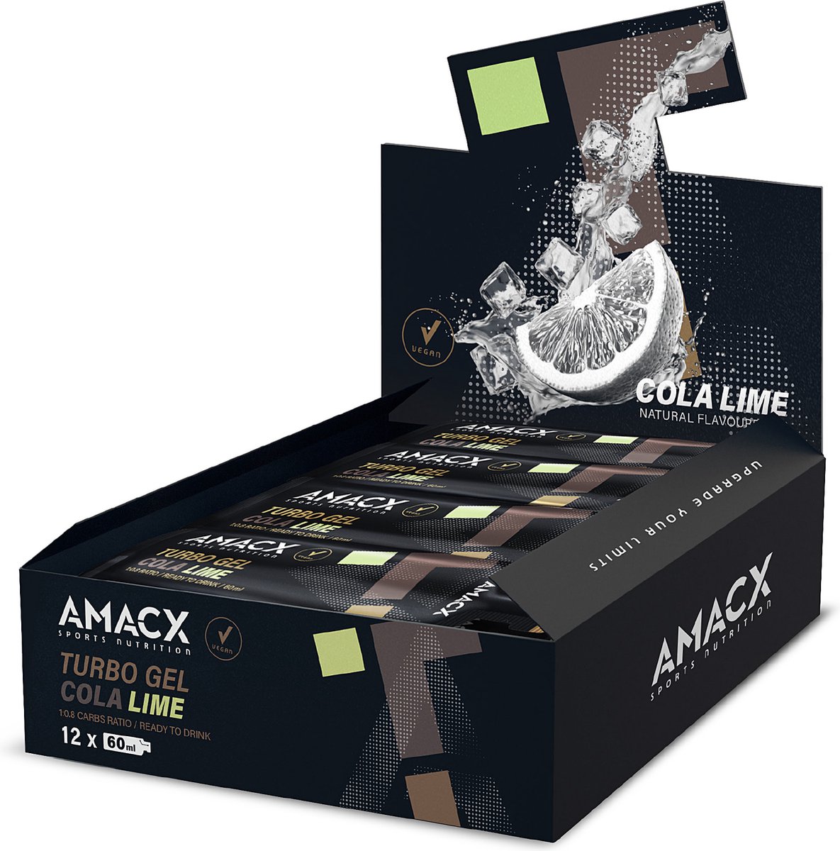 Amacx Turbo Gel - Sportgel - Energy Gel - Energiegel - Cola Lime- 12 pack