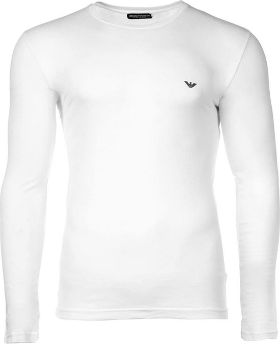 Emporio Armani O-hals longsleeve shirt basic wit - XL