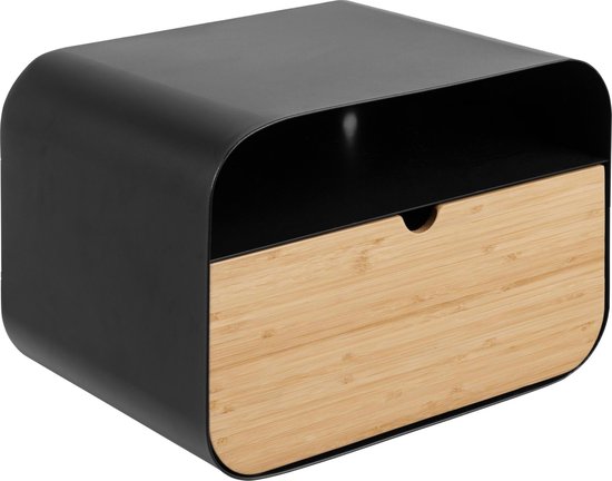 Sohome Zwevend Nachtkastje Myles Bamboe en staal - Zwart