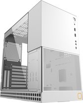 Geometric Future M4 King Arthur Mid/Mini Tower, E-ATX/ATX Gaming PC-behuizing, glas/1,2 mm staal, Type C, verticale GPU-montage, Wit