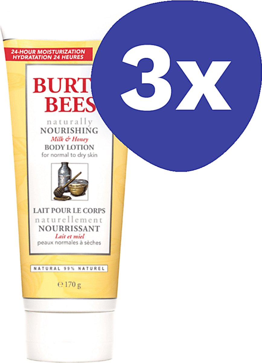 Goedkoopste Burt's Bees Natuurlijk Voedende Body Lotion met Melk & Honing (3x 170gr
