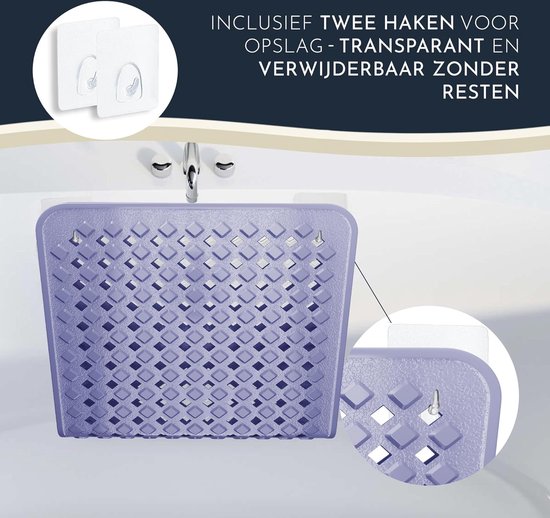 Homerella Tapis de bain antidérapant 88 x 39 cm, avec suspension | Sans BPA et doux pour la peau | tapis de douche antidérapant, résistant à la moisissure et lavable en machine