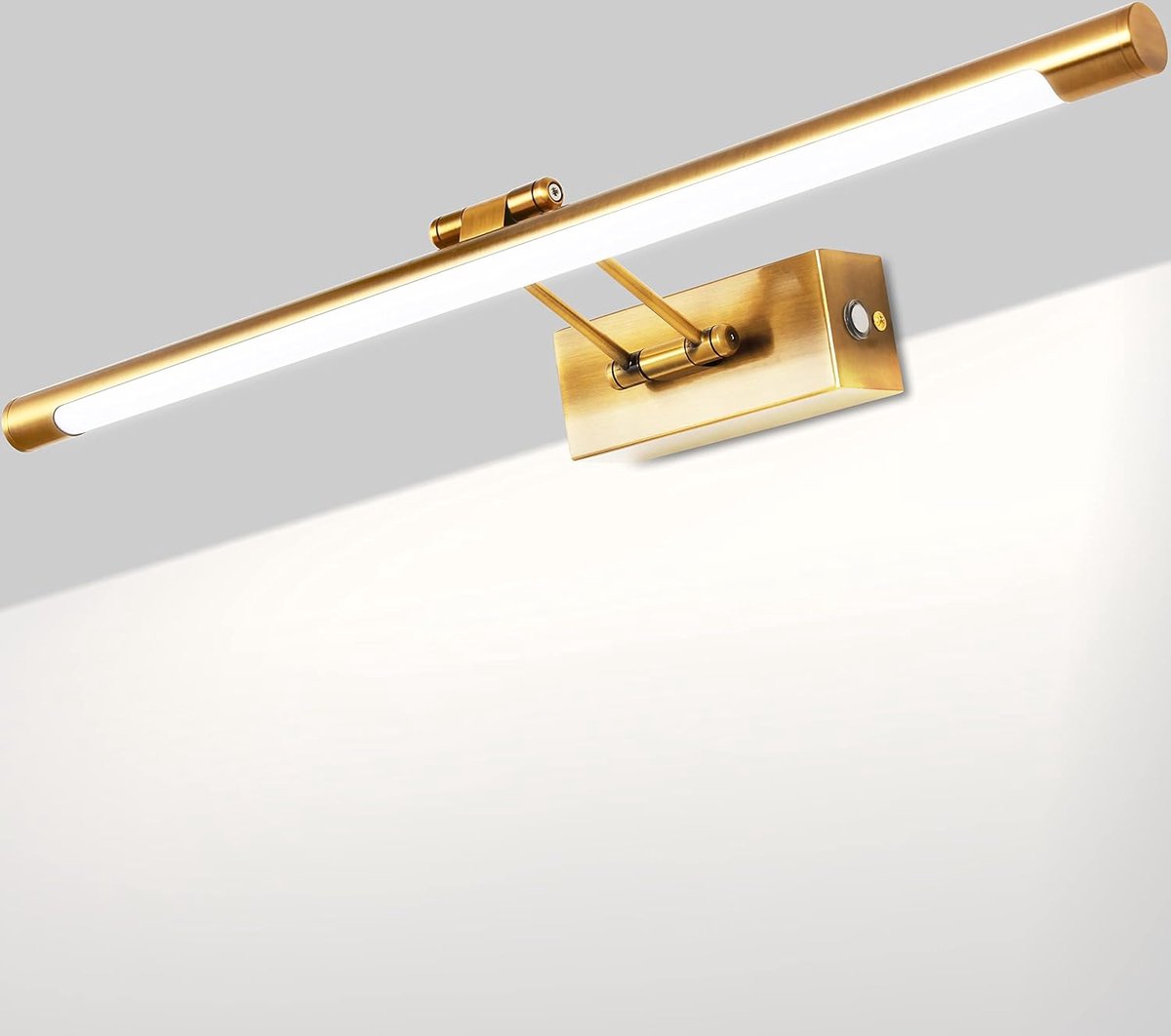 Badkamerspiegel met Temperatuurregeling en Fotolamp - Draaibare Verlichting - Modern Ontwerp - Wandmontage Optie - Ideaal voor Badkamer Esthetiek