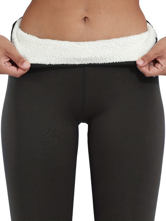 Livano Winter Panty - Gevoerde Panty - Fleece panty - Legging Thermo Panty - Warme Panty - Elastisch - Hoge Taille - Maat S - Blauw
