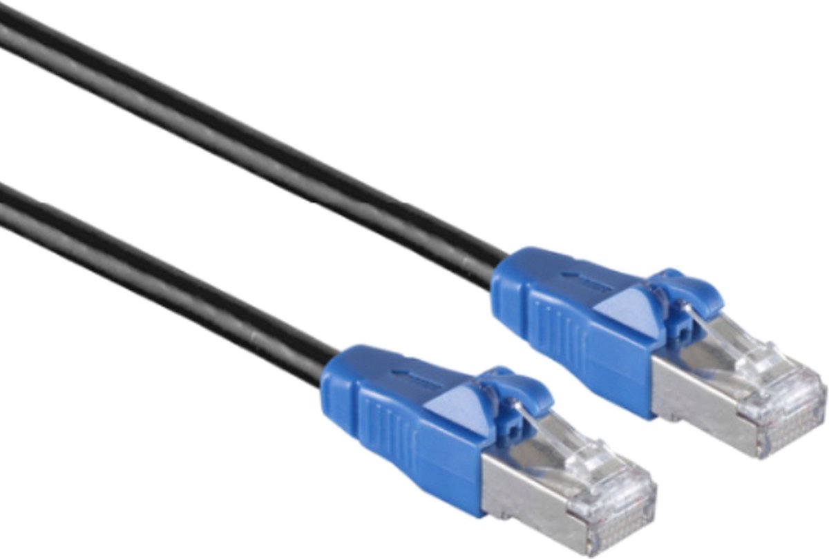 S/FTP CAT6A EasyPull Gigabit Netwerkkabel - CU - 3 meter - Zwart