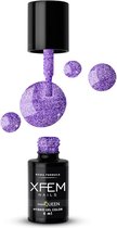 XFEM UV/LED Hybrid Gellak Ultra Violet 6ml. #0204 - Glitter, Paars - Glitters - Gel nagellak