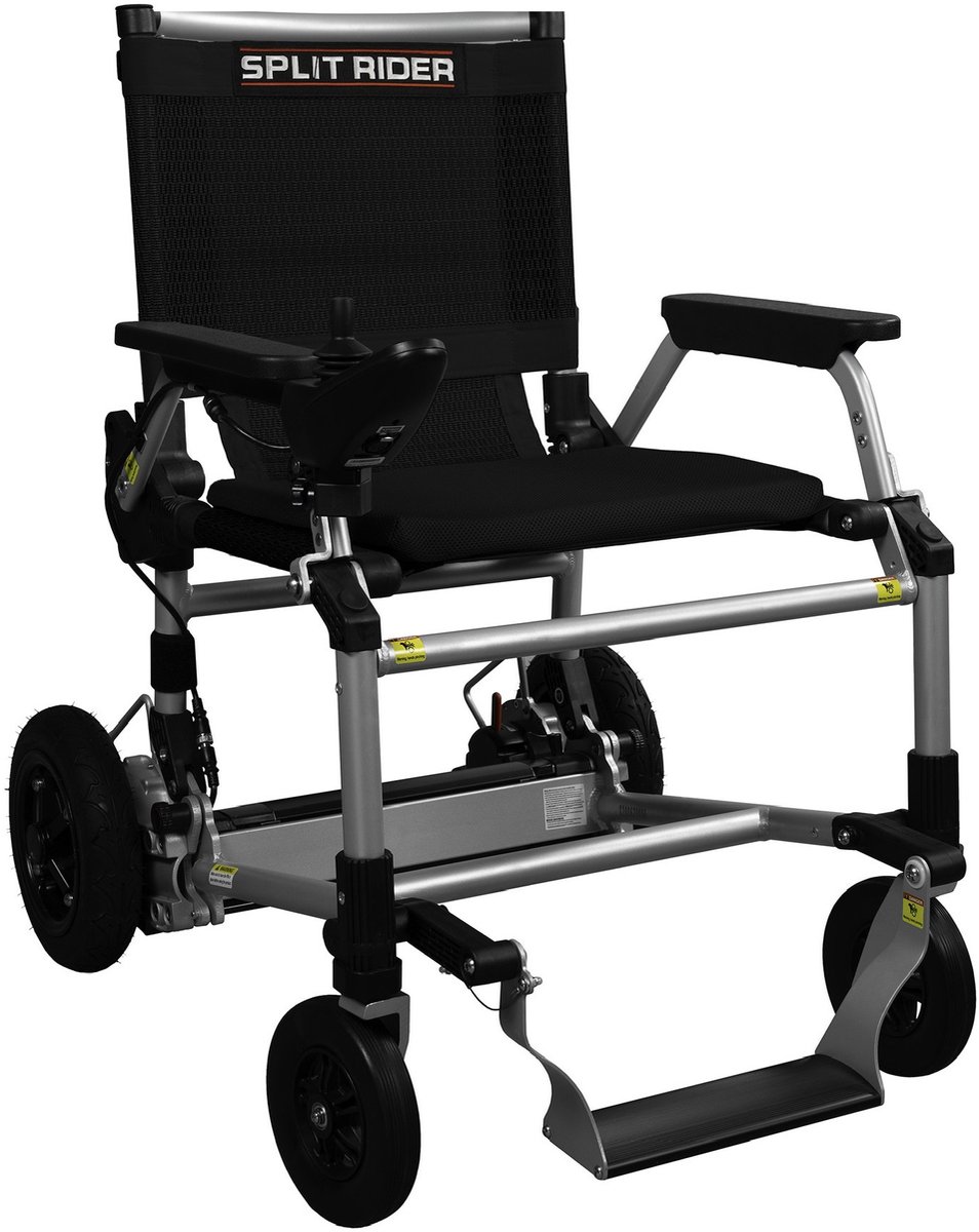 Opvouwbare Elektrische rolstoel Splitrider zwart - 12 kg