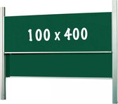 Krijtbord Deluxe Clair - In hoogte verstelbaar - Dubbelzijdig bord - Schoolbord - Eenvoudige montage - Emaille staal - Groen - 100x400cm