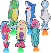 Jouets de piscine de plongée - lot de 6x - figurines de mer - plastique - speelgoed de vacances