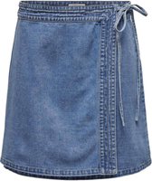 Only Rok Onlvilla Wrap Tie Skirt Dnm Gua 15325949 Light Blue Denim Dames Maat - XL