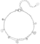 Joy Ibiza - bracelet coeur - trois coeurs - double couche - fermoir mousqueton - bracelet party boho - style bohème - acier inoxydable