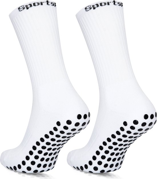 SportsPro Grip Chaussettes - Chaussettes Grip pour le Voetbal et autres sports - Chaussettes Grip Wit avec gros crampons antidérapants - Taille 41-46