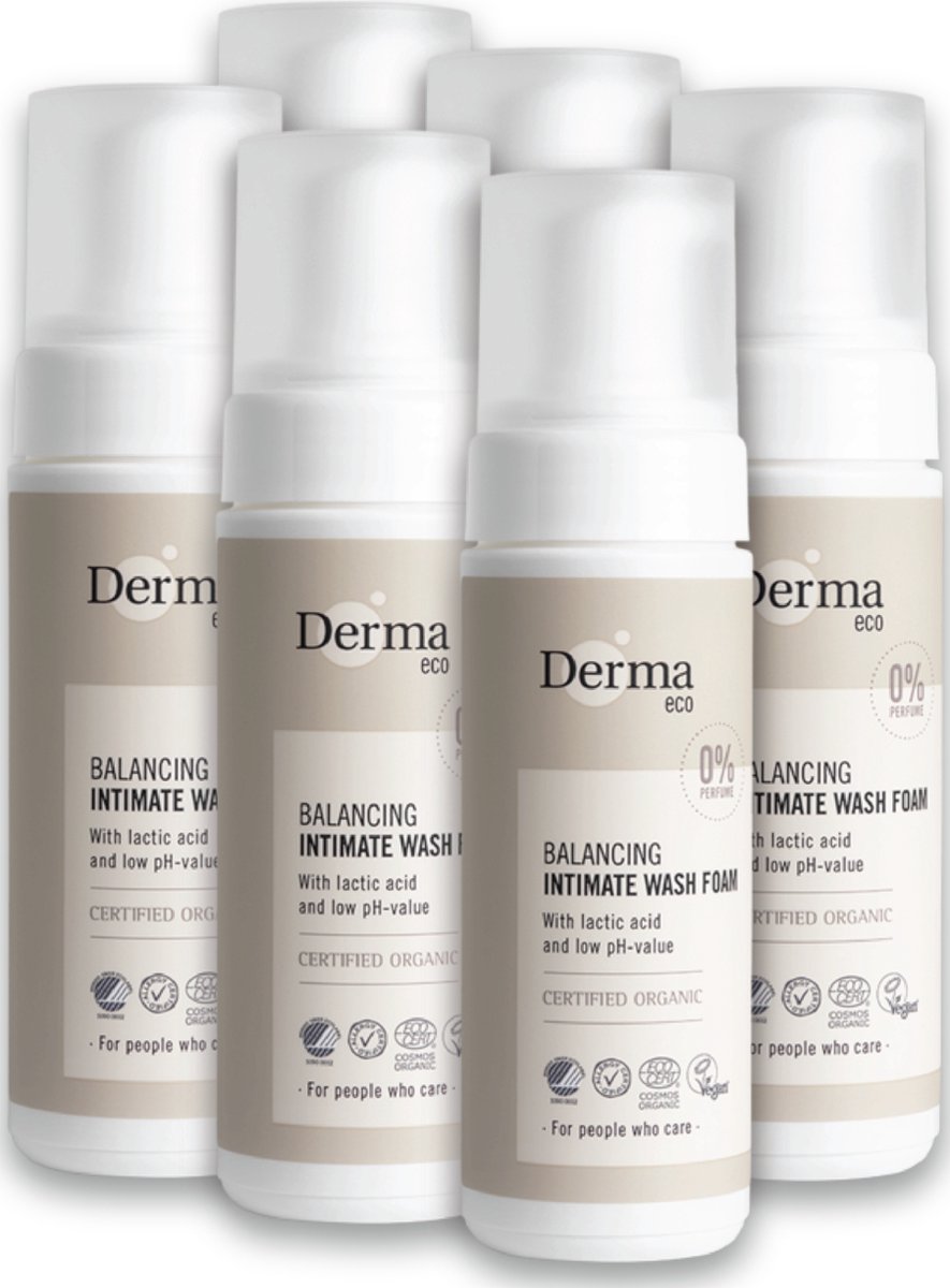 Goedkoopste Derma Eco Intieme Mousse - 6 x 150 ML - Hypoallergeen - Vegan - Gezonde Balans