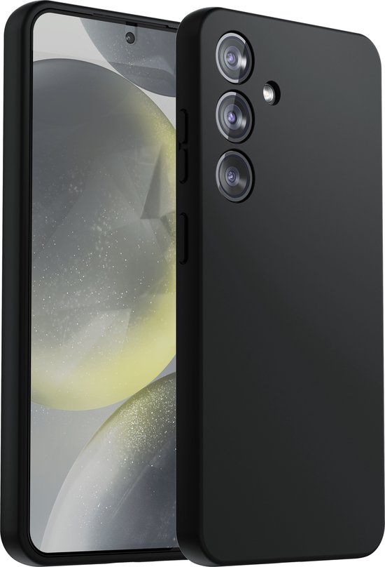 Hoesje voor de Samsung Galaxy S24/S25 Hoesje Zwart - Siliconen Hoes Case Cover Zwart