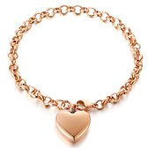 Bracelet avec pendentif en frêne - Urne - Or rose - Coeur - Mini urne - (urne)