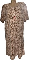 Dames nachthemd korte mouw 6529 panterprint XL roze