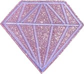 Diamant Strijk Embleem Patch Glitter Roze 7.6 cm / 6.8 cm / Roze
