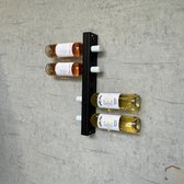 Metal Home Design - Wijnrek muur - 10 flessen - 50cm - Staal - Zwart gepoedercoat