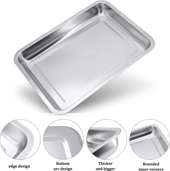 Kwart Bakplaten, Set Aluminium Koekjes Platen Van Commerciële Kwaliteit, Oven Veilig, Gemakkelijk Schoon Te Maken, Met Rand, 1/4 Ovenplaat, Voor Braden, Bakken En Koken, 24,4 x 33,02 Cm, 2-Delige Set Kwart Bakplaten, Set Aluminium Koekjes Platen Van Commerciële Kwaliteit, Oven Veilig, Gemakkelijk Schoon Te Maken, Met Rand, 1/4 Ovenplaat, Voor Braden, Bakken En Koken, 24,4 x 33,02 Cm, 2-Delige Set